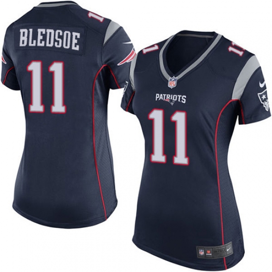 Women's Nike New England Patriots #11 Drew Bledsoe Game Navy Blue Team Color NFL Jersey - Ujersey