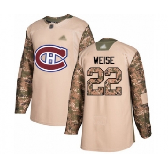 Men's Montreal Canadiens #22 Dale Weise Authentic Camo Veterans Day Practice Hockey Jersey - Ujersey
