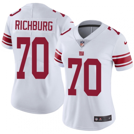 Women's Nike New York Giants #70 Weston Richburg White Vapor Untouchable Limited Player NFL Jersey - Ujersey