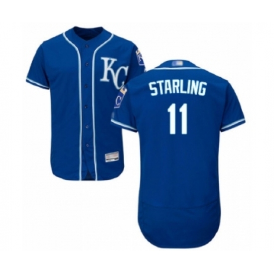 Men's Kansas City Royals #11 Bubba Starling Royal Blue Alternate Flex Base Authentic Collection Baseball Player Jersey - Ujersey