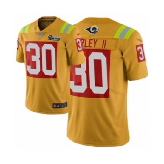 Women's Los Angeles Rams #30 Todd Gurley Limited Gold City Edition Football Jersey - Ujersey