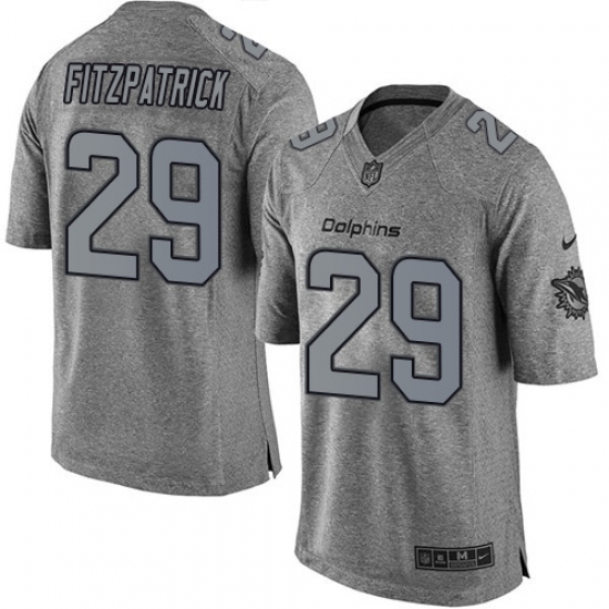 Men's Nike Miami Dolphins #29 Minkah Fitzpatrick Limited Gray Gridiron NFL Jersey - Ujersey