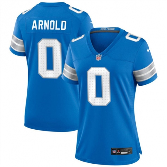Women's Detroit Lions #0 Terrion Arnold Blue 2024 Stitched Jersey(Run Smaller) - Ujersey