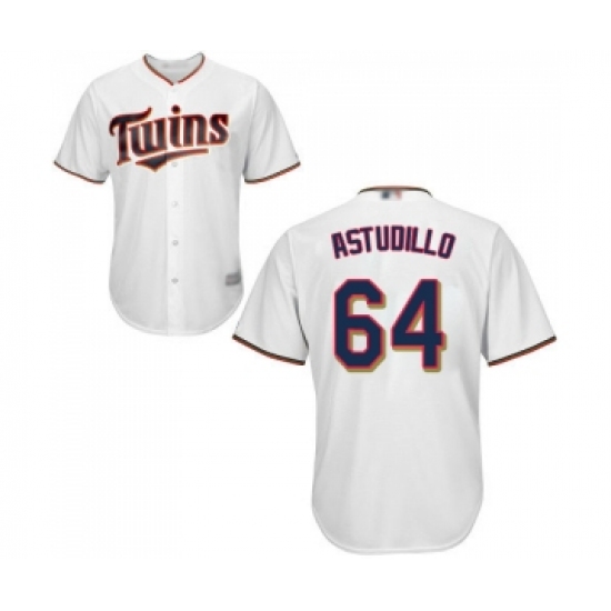 Youth Minnesota Twins #64 Willians Astudillo Replica White Home Cool Base Baseball Jersey - Ujersey