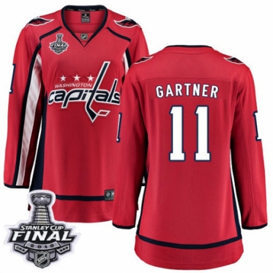 Women's Washington Capitals #11 Mike Gartner Fanatics Branded Red Home Breakaway 2018 Stanley Cup Final NHL Jersey - Ujersey