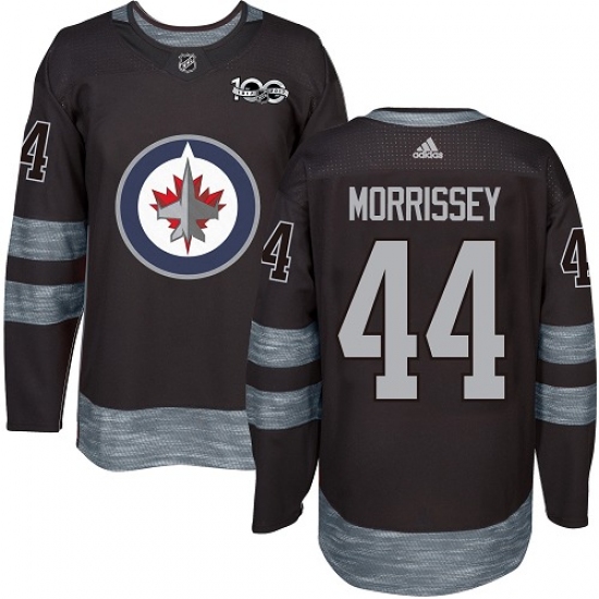 Men's Adidas Winnipeg Jets #44 Josh Morrissey Authentic Black 1917-2017 100th Anniversary NHL Jersey - Ujersey