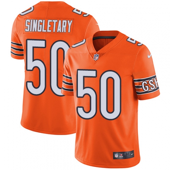 Men's Nike Chicago Bears #50 Mike Singletary Limited Orange Rush Vapor Untouchable NFL Jersey - Ujersey
