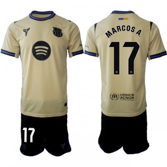 Men FC Barcelona 2026 Soccer Jerseys Beige #17 MARCOS A