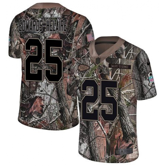 Men's Kansas City Chiefs #25 Clyde Edwards-Helaire Camo Stitched Limited Rush Realtree Jersey - Ujersey