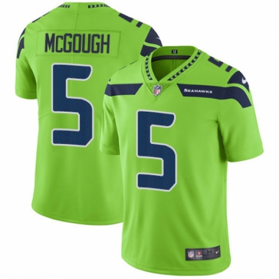 Men's Nike Seattle Seahawks #5 Alex McGough Limited Green Rush Vapor Untouchable NFL Jersey - Ujersey