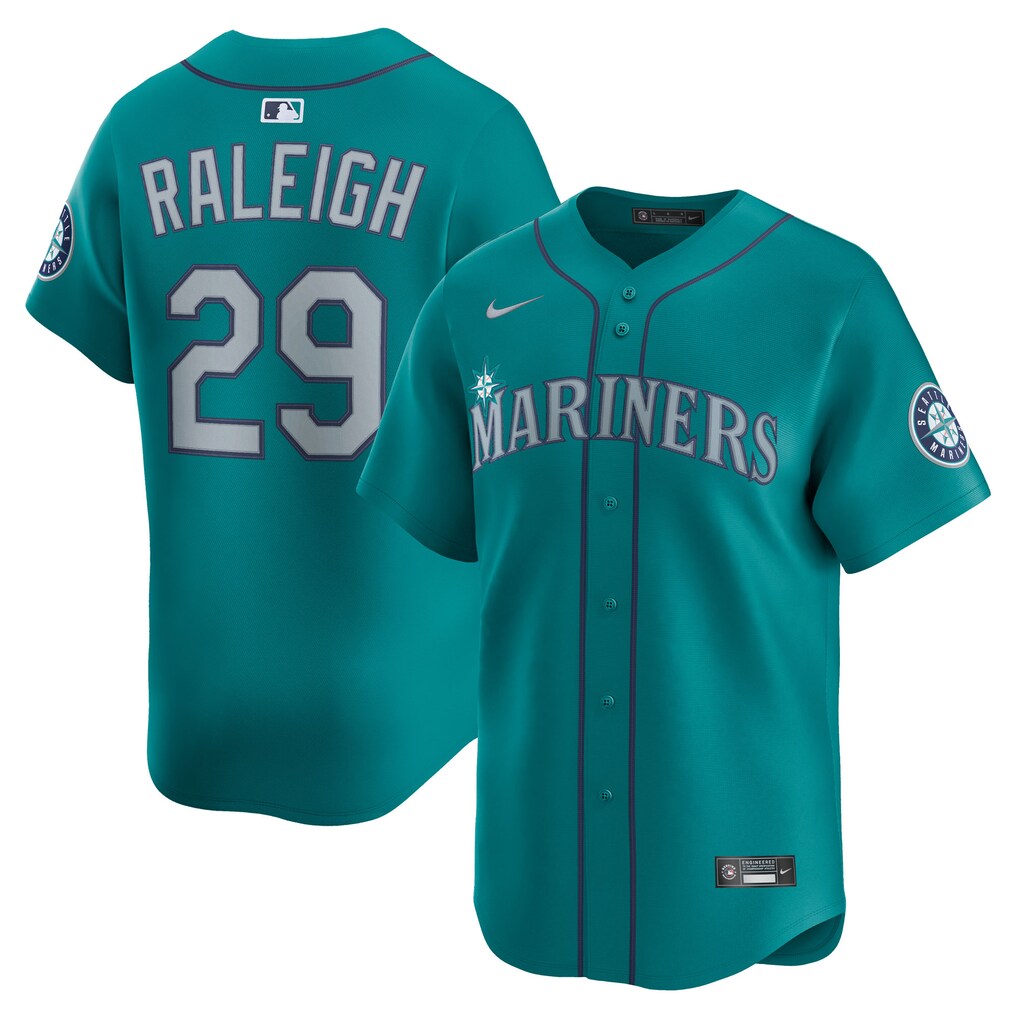 Men's Seattle Mariners Cal Raleigh Nike Teal Alternate Limited Jersey - Ujersey