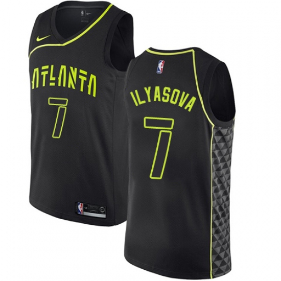 Men's Nike Atlanta Hawks #7 Ersan Ilyasova Authentic Black NBA Jersey - City Edition - Ujersey