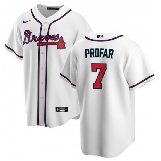 Men's Atlanta Braves #7 Jurickson Profar White 2025 Cool Base Stitched Baseball Jersey - Ujersey