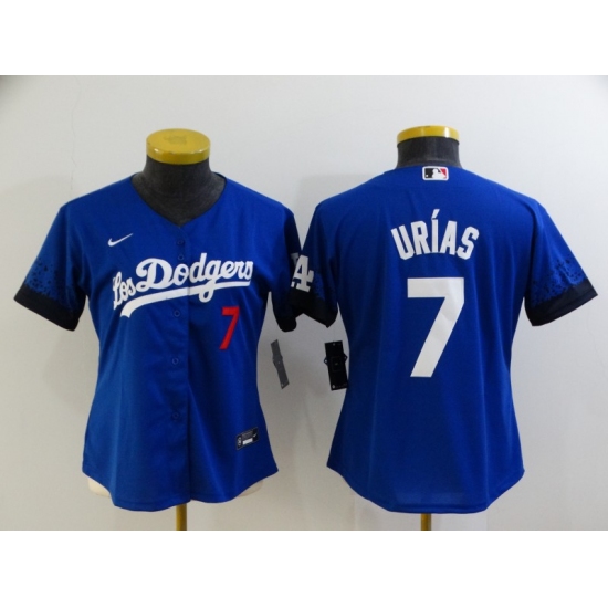 Women's Nike Los Angeles Dodgers #7 Julio Urias Blue City Player Jersey - Ujersey