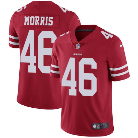 Youth Nike San Francisco 49ers #46 Alfred Morris Red Team Color Vapor Untouchable Elite Player NFL Jersey - Ujersey