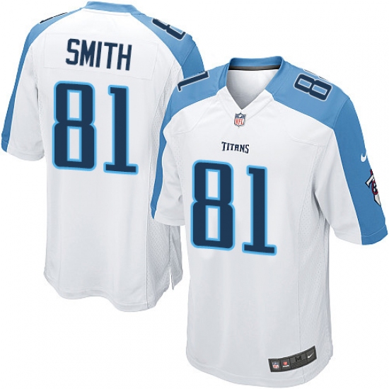 Men's Nike Tennessee Titans #81 Jonnu Smith Game White NFL Jersey - Ujersey