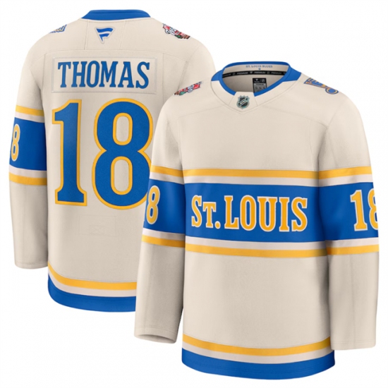 Men's St. Louis Blues #18 Robert Thomas Cream 2024-25 Winter Classic Stitched Hockey Jersey - Ujersey