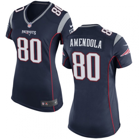 Women's Nike New England Patriots #80 Danny Amendola Game Navy Blue Team Color NFL Jersey - Ujersey