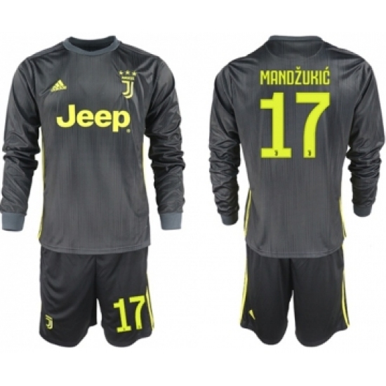 Juventus #17 Mandzukic Third Long Sleeves Soccer Club Jersey
