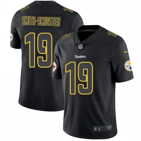 Men's Nike Pittsburgh Steelers #19 JuJu Smith-Schuster Limited Black Rush Impact NFL Jersey - Ujersey