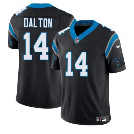 Men's Carolina Panthers #14 Andy Dalton Black 2024 F.U.S.E. Vapor Limited Stitched Football Jersey - Ujersey