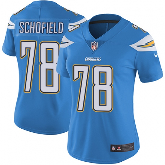 Women's Nike Los Angeles Chargers #78 Michael Schofield Electric Blue Alternate Vapor Untouchable Limited Player NFL Jersey - Ujersey