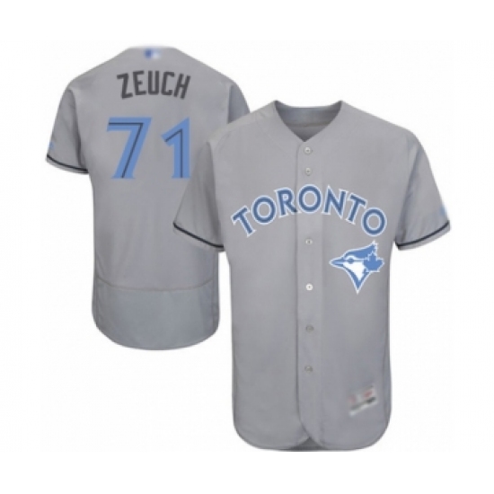 Men's Toronto Blue Jays #71 T.J. Zeuch Authentic Gray 2016 Father's Day Fashion Flex Base Baseball Player Jersey - Ujersey