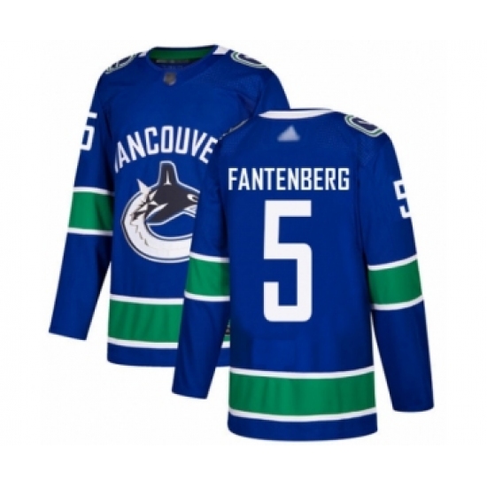 Men's Vancouver Canucks #5 Oscar Fantenberg Authentic Blue Home Hockey Jersey - Ujersey