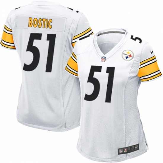 Women's Nike Pittsburgh Steelers #51 Jon Bostic Game White NFL Jersey - Ujersey