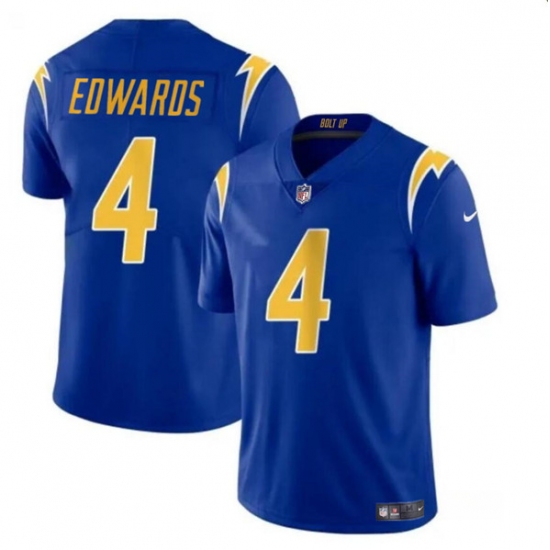 Youth Los Angeles Chargers #4 Gus Edwards Royal Vapor Untouchable Limited Football Stitched Jersey - Ujersey