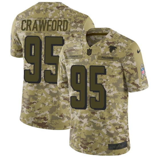 Youth Nike Atlanta Falcons #95 Jack Crawford Limited Camo 2018 Salute to Service NFL Jersey - Ujersey