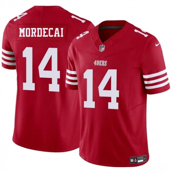 Men's San Francisco 49ers #14 Tanner Mordecai Red 2025 F.U.S.E. Vapor Untouchable Limited Football Stitched Jersey - Ujersey