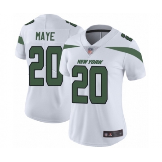 Women's New York Jets #20 Marcus Maye White Vapor Untouchable Limited Player Football Jersey - Ujersey