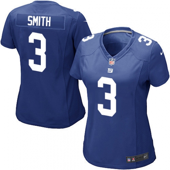 Women's Nike New York Giants #3 Geno Smith Game Royal Blue Team Color NFL Jersey - Ujersey