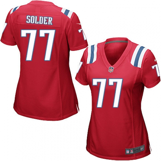 Women's Nike New England Patriots #77 Nate Solder Game Red Alternate NFL Jersey - Ujersey