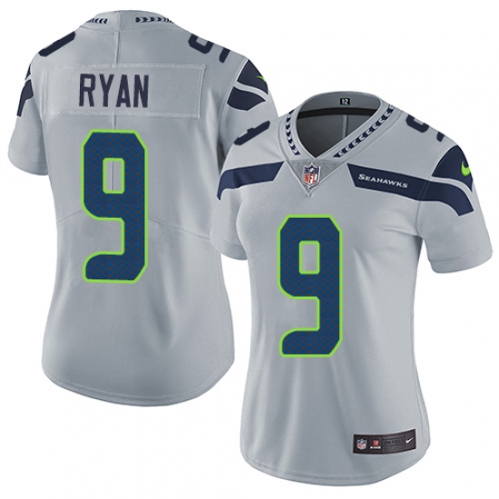 Women's Nike Seattle Seahawks #9 Jon Ryan Elite Grey Alternate NFL Jersey - Ujersey