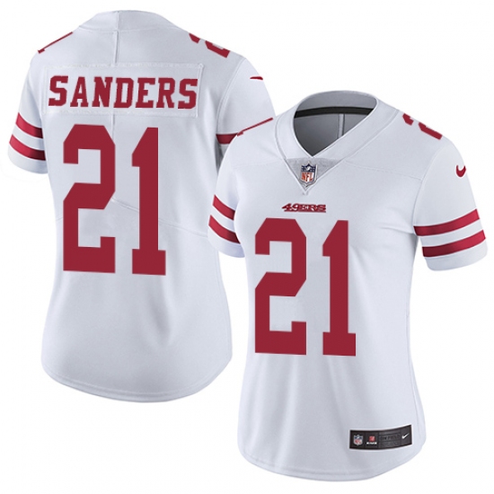Women's Nike San Francisco 49ers #21 Deion Sanders Elite White NFL Jersey - Ujersey
