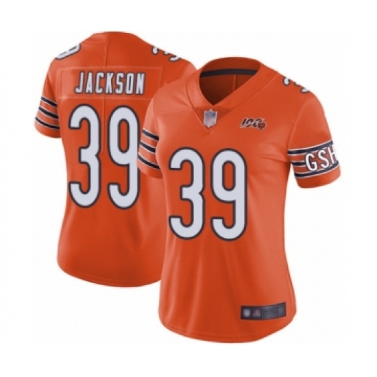 Women's Chicago Bears #39 Eddie Jackson Orange Alternate 100th Season Limited Football Jersey - Ujersey