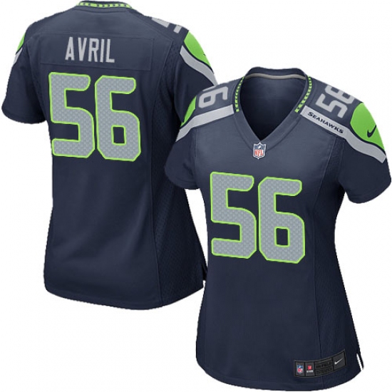 Women's Nike Seattle Seahawks #56 Cliff Avril Game Steel Blue Team Color NFL Jersey - Ujersey