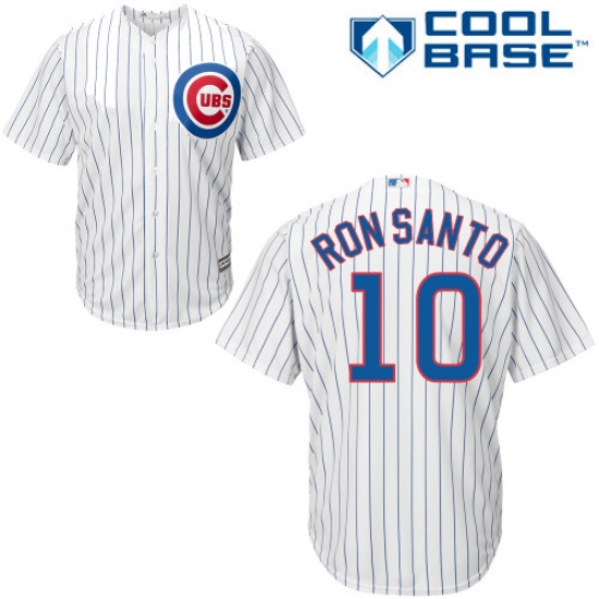 Men's Majestic Chicago Cubs #10 Ron Santo Replica White Home Cool Base MLB Jersey - Ujersey