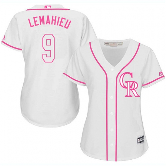 Women's Majestic Colorado Rockies #9 DJ LeMahieu Replica White Fashion Cool Base MLB Jersey - Ujersey