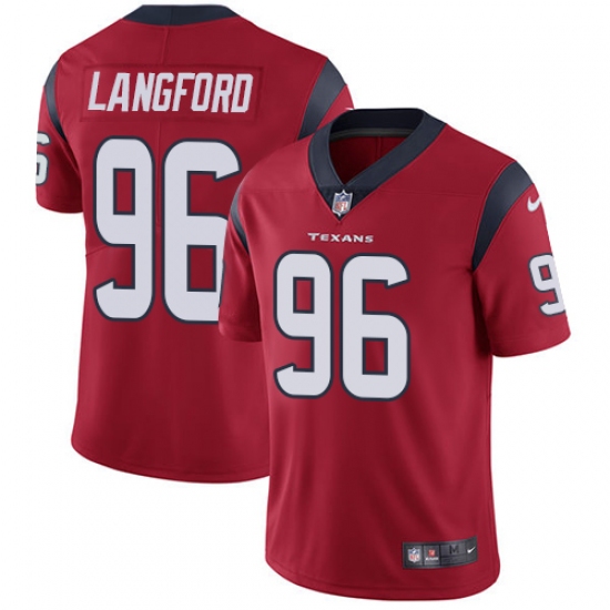Youth Nike Houston Texans #96 Kendall Langford Red Alternate Vapor Untouchable Elite Player NFL Jersey - Ujersey