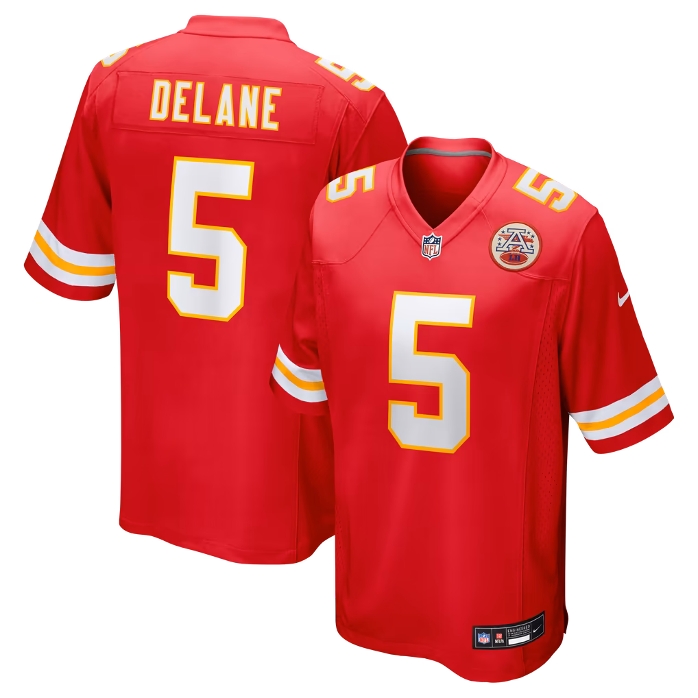 Men's Kansas City Chiefs Mansoor Delane Nike Red Team Game Jersey - SUjersey01