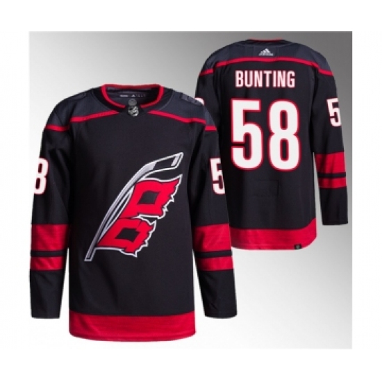 Men's Carolina Hurricanes #58 Michael Bunting Black Stitched Jersey - Ujersey
