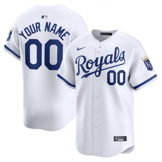 Men's Kansas City Royals Active Player Custom White 2024 Home Limited Stitched Baseball Jersey - Ujersey