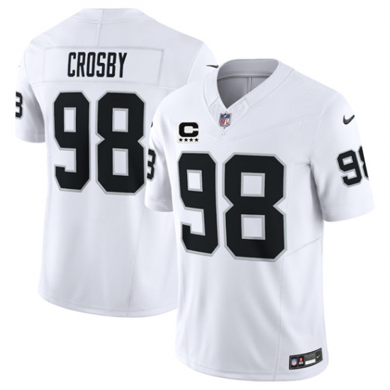 Men's Las Vegas Raiders #98 Maxx Crosby White 2025 F.U.S.E. With 4-Star C Vapor Limited Football Stitched Jersey - Ujersey