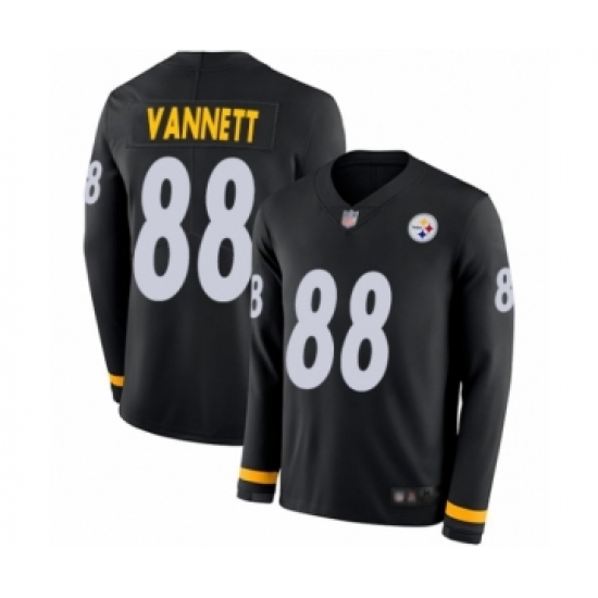 Men's Pittsburgh Steelers #88 Nick Vannett Limited Black Therma Long Sleeve Football Jersey - Ujersey