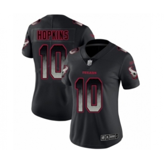 Women's Houston Texans #10 DeAndre Hopkins Limited Black Smoke Fashion Football Jersey - Ujersey