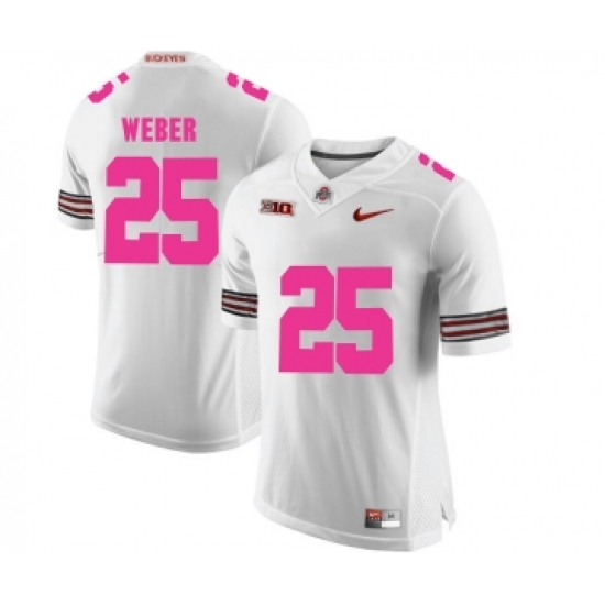 Ohio State Buckeyes 25 Mike Weber White 2018 Breast Cancer Awareness College Football Jersey - Ujersey