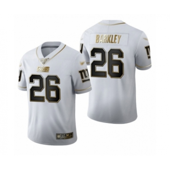 Men's New York Giants #26 Saquon Barkley Limited White Golden Edition Football Jersey - Ujersey
